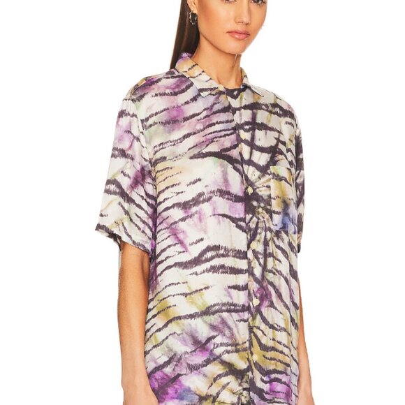 All Saints Kanha Short Sleeve Shirt in Cloud White women's medium - Picture 3 of 9